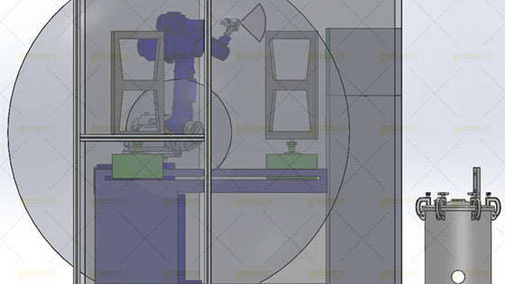 噴涂<a href='http://www.njhljc.com.cn' target='_blank'><u>機器人工作站</u></a>正視圖